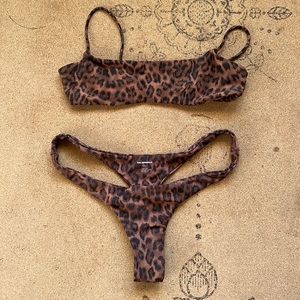 Ark Swimwear 2 piece leopard Brazilian bikini set
